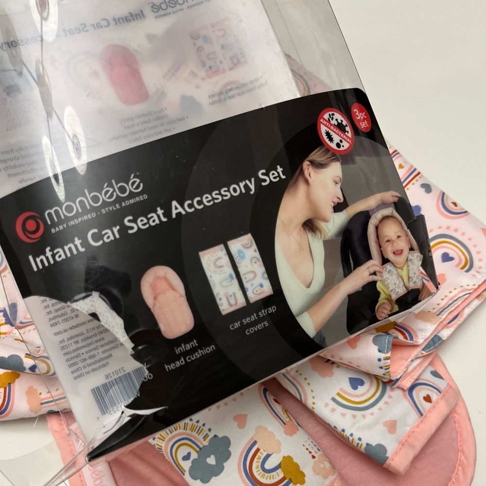 Pink Infant Car Seat Accessory Set